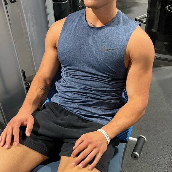 NIKE PRO MEN TEAM UNIFORM TANK TOP SHIRT SLEEVELESS BV5629 DRI FIT SLIM ATHLETE - Picture 9 of 16